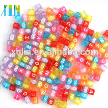 Charm bracelets finding cube shape mixed color alphabet beads